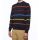 Blue crewneck sweater with water-repellent impulso stripes