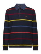 Blue striped cotton-blend buttoned impulso polo shirt