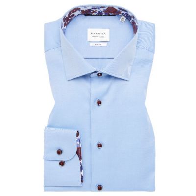 Light blue shirt eterna slim fit cotton cover