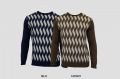 Patterned crewneck sweater manuel garcia wool blend