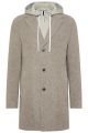 Beige digel coat with detachable slim fit hood