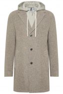 Cappotto beige digel con cappuccio staccabile slim fit