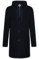 Cappotto blu digel con cappuccio staccabile slim fit