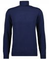 Maglione a dolcevita blu marine ragman in cotone e cashmere modern fit 