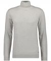 Light grey ragman turtleneck sweater in modern fit cotton and cashmere 