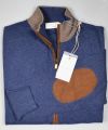 Cardigan con zip e toppe misto cashmere cavalieri milano