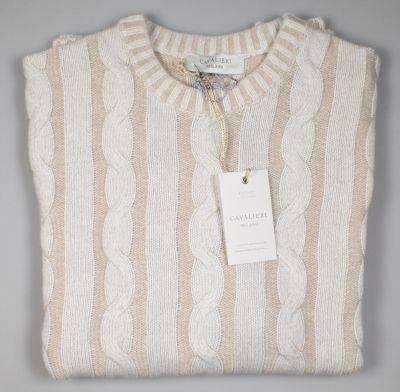 Cavalieri milano cable-knit crewneck with vanisè cashmere blend 