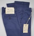 Slim fit blue bsettecento cotton and stretch silk trousers