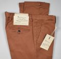 Pantalone slim fit ruggine bsettecento cotone e seta stretch 