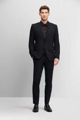 Black digel dress slim fit super stretch wool 120's