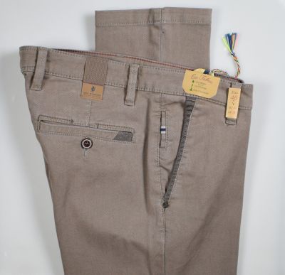 Brown sea barrier cotton stretch trousers modern fit