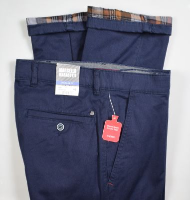 Marcello marabotti blue padded thermal trousers modern fit