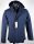 Blue padded sea barrier jacket with detachable hood