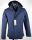 Blue padded sea barrier jacket with detachable hood