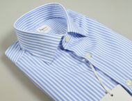 Light blue slim fit striped ingram cottonstir shirt