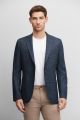 Blue unlined digel blazer jacket with modern fit drop six patches