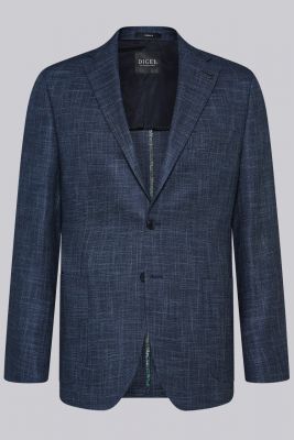 Blue unlined digel blazer jacket with short four drop patches