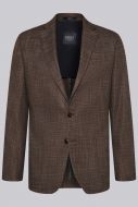 Brown unlined digel blazer jacket with short four drop patches