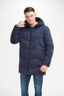 Parka piumino cavani blu con cappuccio