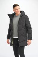 Black cavani hooded down jacket parka