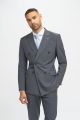 Double-breasted anthracite grey suit cavani stretch wool