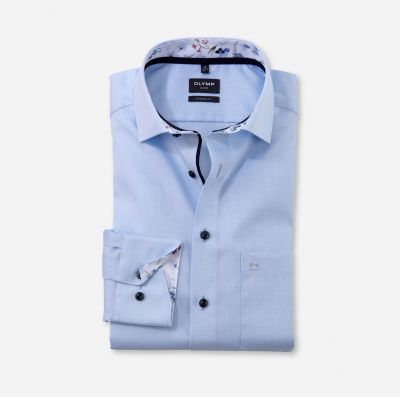 Light blue olymp modern fit shirt with breast pocket