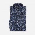 Blue olymp shirt in modern fit printed cotton