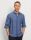 Royal blue olymp shirt in pure linen regular fit with breast pocket