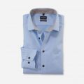 Light blue olymp modern fit shirt with textured cotton pocket