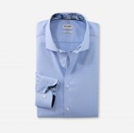 Camicia olymp celeste in cotone stretch operato slim fit