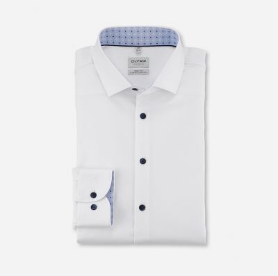 Olymp white climate control jersey slim fit shirt