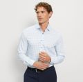 Camicia olymp celeste a fantasia climate control jersey slim fit