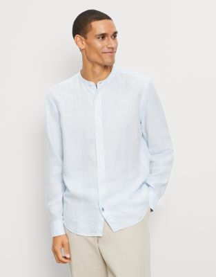 Olymp mandarin collar shirt in pure linen regular fit