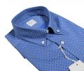 Ingram blue stretch cotton printed button-down collar shirt