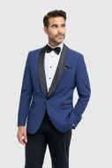 Cavani electric blue tuxedo in stretch wool