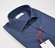 Camicia blu scuro pancaldi slim fit cotone stretch 