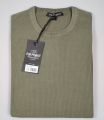 Crewneck pull project green undergrowth washed cotton rice grain