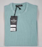 Girocollo pull project acqua marine cotone lavato chicco riso