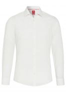 Pure ecru slim fit stretch cotton shirt 