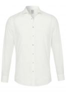 Pure ecru extra slim fit stretch cotton shirt