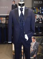 Blue Musani groom's suit with removable peak chest