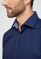 Eterna modern fit dark blue cotton poplin shirt