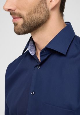 Camicia eterna modern fit blu cotone popeline