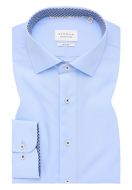 Eterna light blue slim-fit shirt in cotton poplin