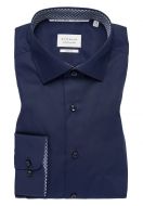 Camicia eterna slim fit blu in cotone popeline