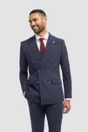 Navy blue double-breasted suit cavani modern fit