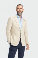 Modern fit beige cavani linen blend jacket