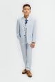 Cavani light blue boy's suit with peak chest with waistcoat