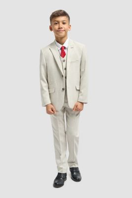 Sage green cavani peak chest boy suit with waistcoat