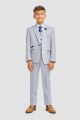 Boys' light blue checked cavani suit with vest